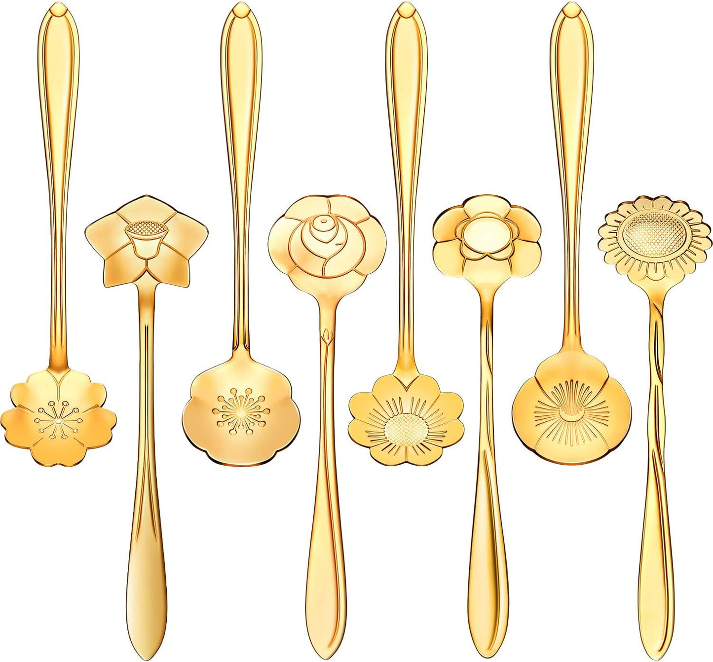 Spoon Whimsical Floral Golden Tea Spoons