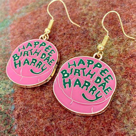 Happy Birthday Harry Cake Earrings