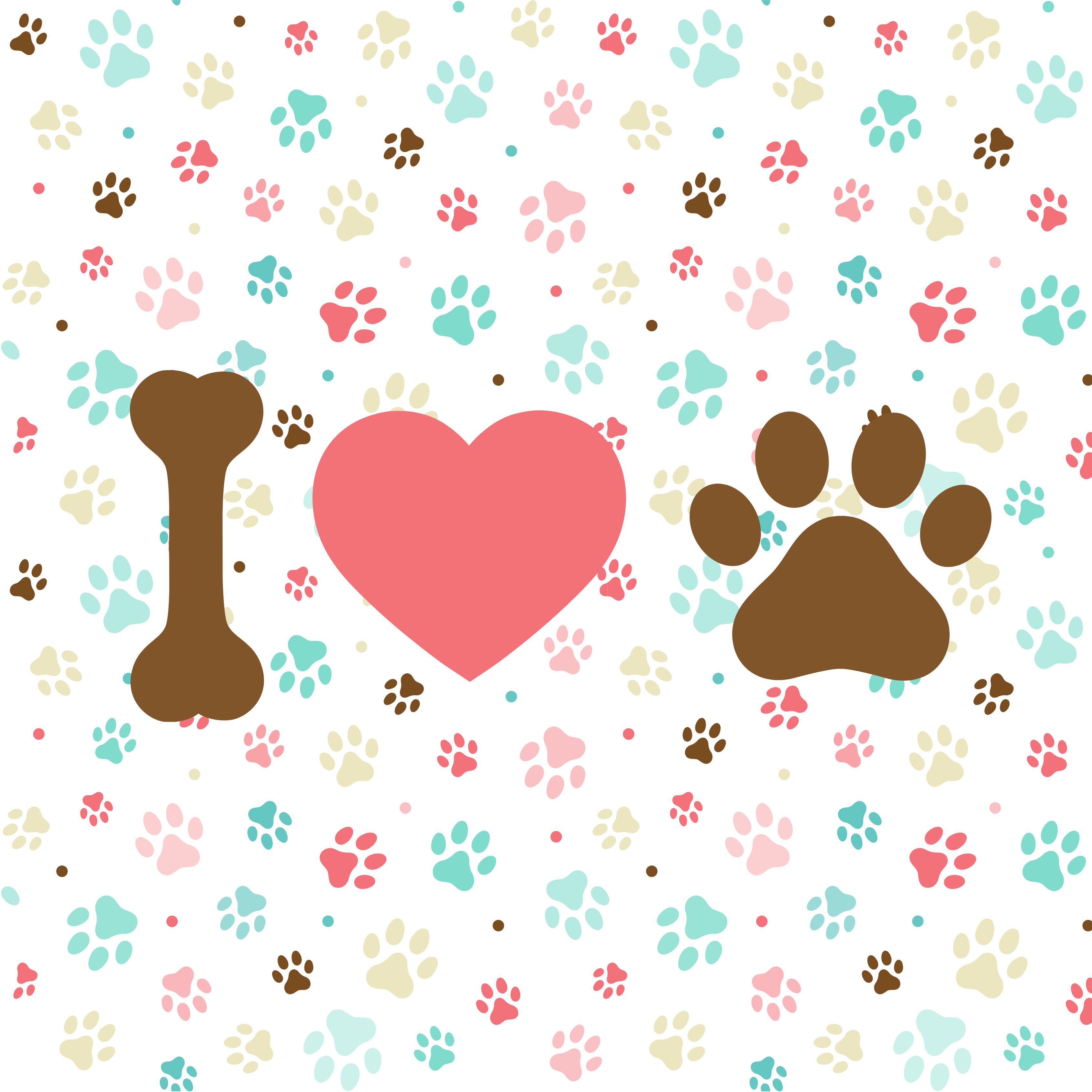 I Heart Paws 1.75" Round Animal Button