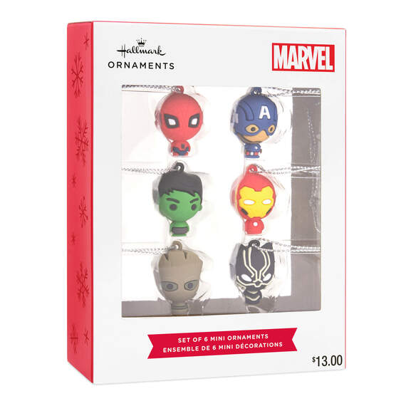 Mini Marvel Super Heroes Shatterproof Hallmark Ornaments, Set of 6