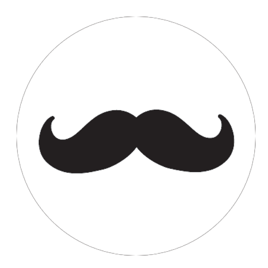 Mustache Black & White 1.75" Button