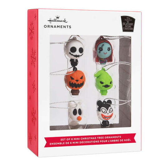 Mini Disney Tim Burton's The Nightmare Before Christmas Shatterproof Hallmark Ornaments, Set of 6