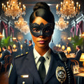 Promotional image for 'Murder on The Bayou: A Masquerade Murder Mystery Adventure' featuring a man in a suit and mask, with a group of people in period costumes in the background, indicating a mystery themed event.