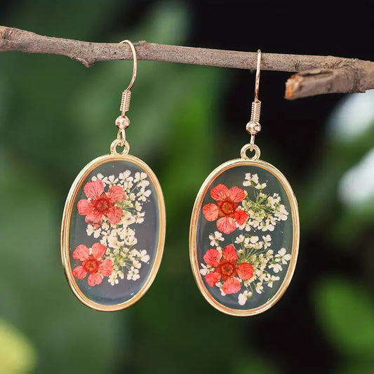 Vintage Floral Pressed Earrings