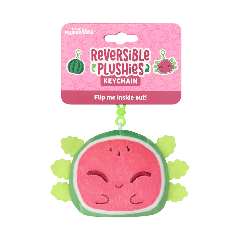 Plushiverse: Reversible Keychain - Watermelon Axolotl