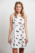 Dachshund & Beagle Dogs Print Dress