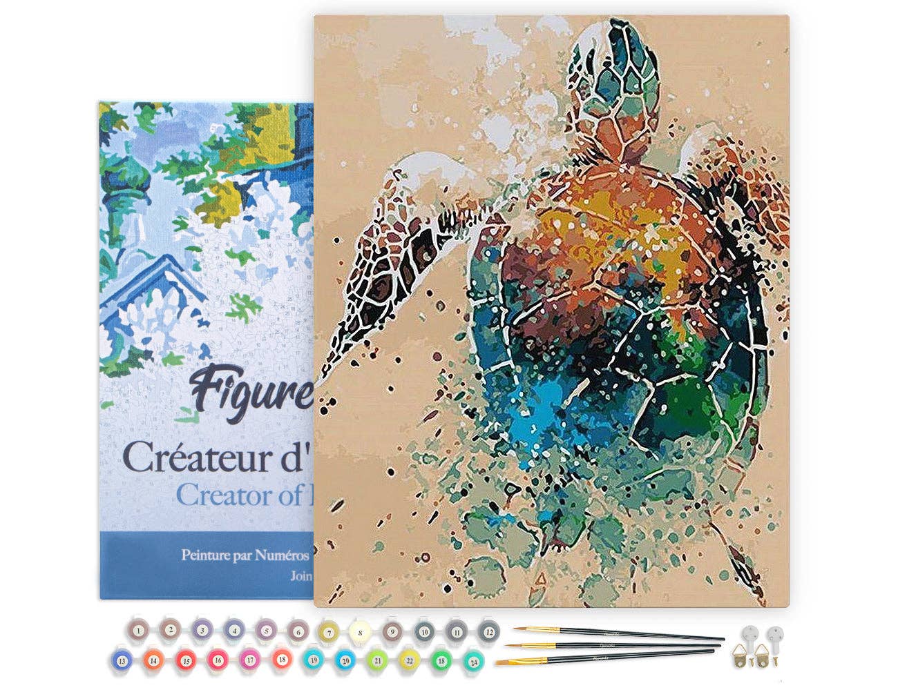 Figured'Art - Paint by numbers Framed - Turtle Design
