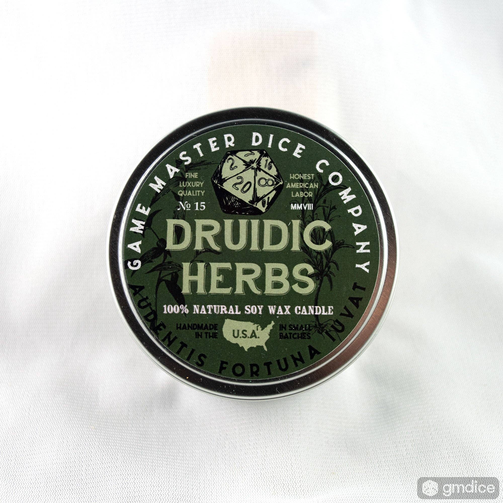 Game Master Dice - Druidic Herbs Gaming Candle