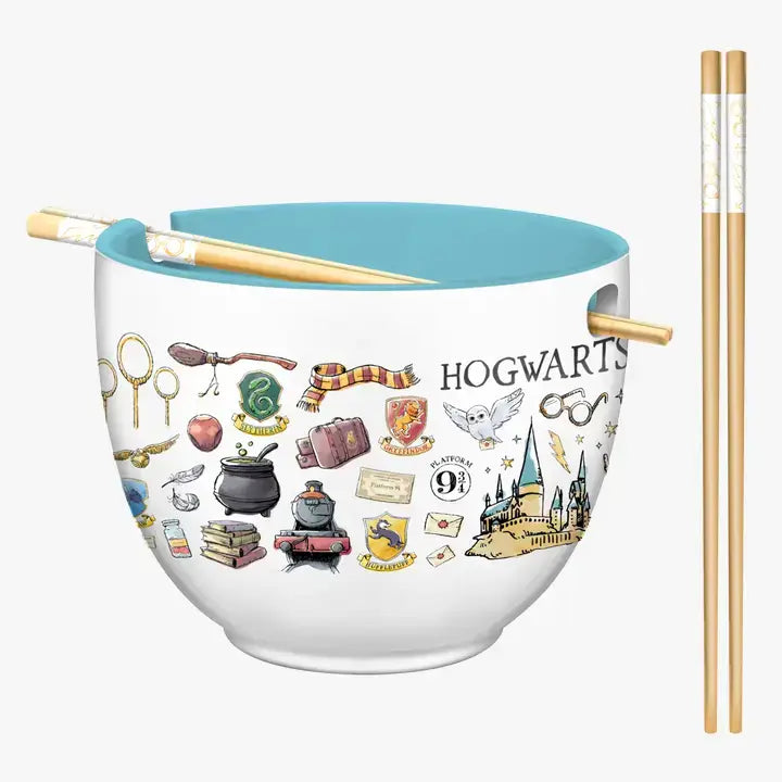 Silver Buffalo - Harry Potter Hogwarts Destination Ramen Bowl with Chopsticks