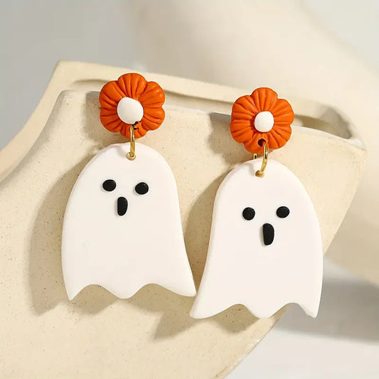 Flower ghost earrings