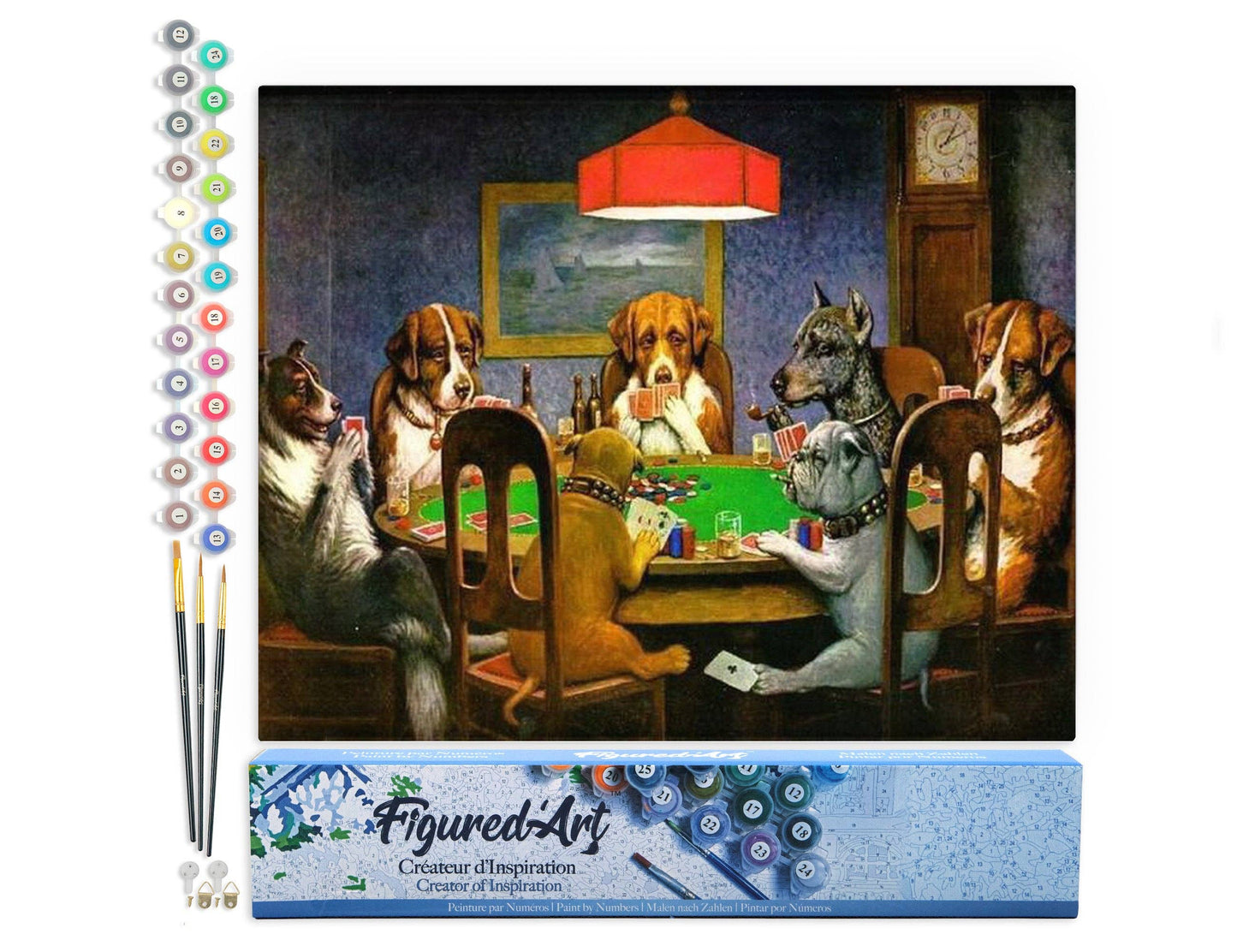 Figured'Art - Paint by numbers - Dogs playing Poker