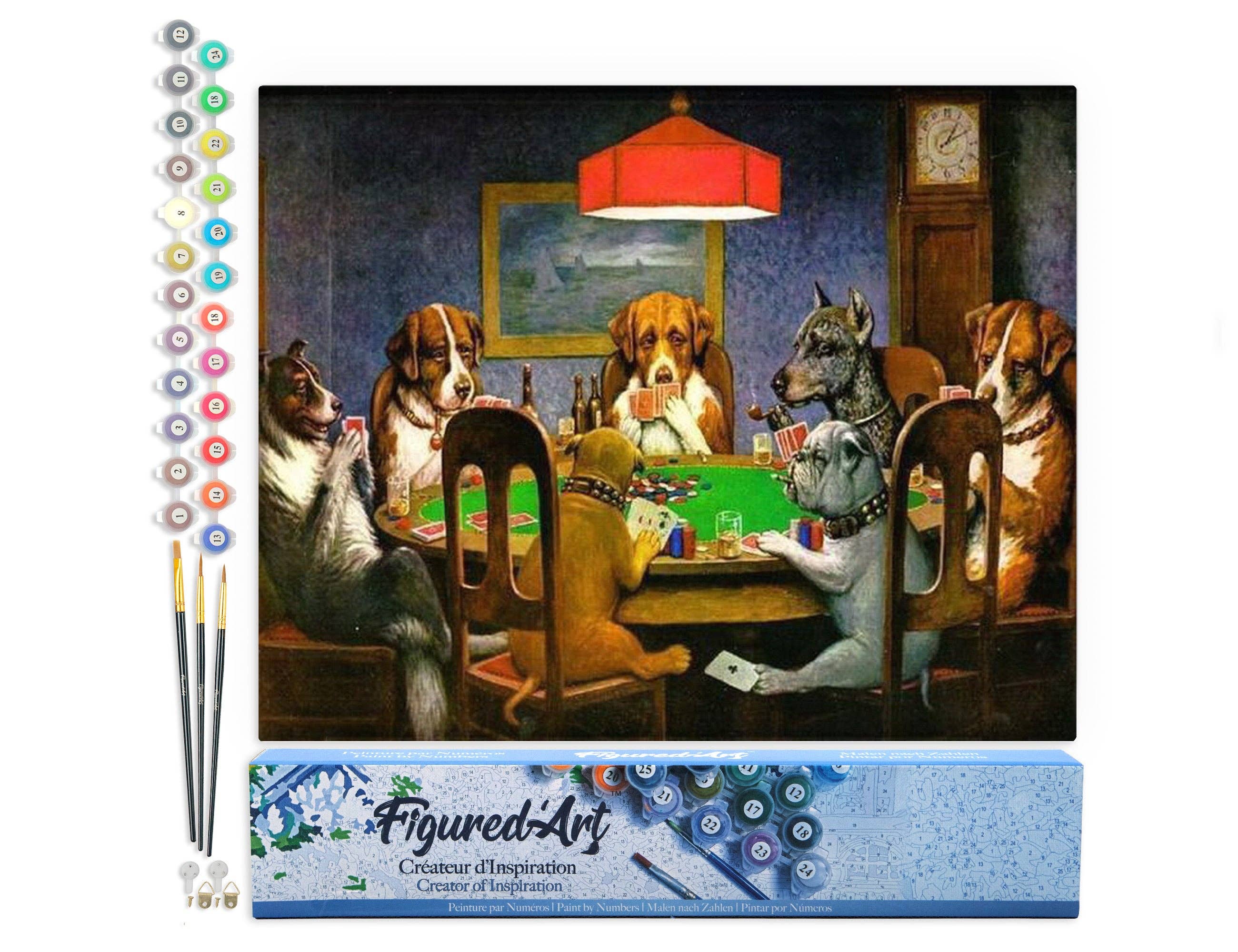 Figured'Art - Paint by numbers - Dogs playing Poker