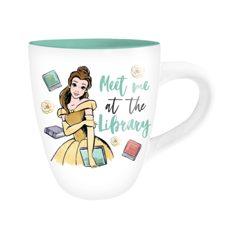 Silver Buffalo - Disney Princess Belle Meet Me Library LASER 18oz Ceramic Mug