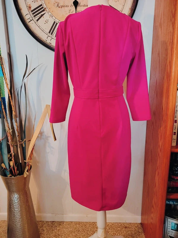 London Times Hot Pink Sheath Dress | Size 6