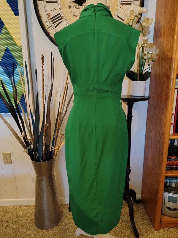 Ted Baker London Green Cowl Neck Midi Dress | Size 1
