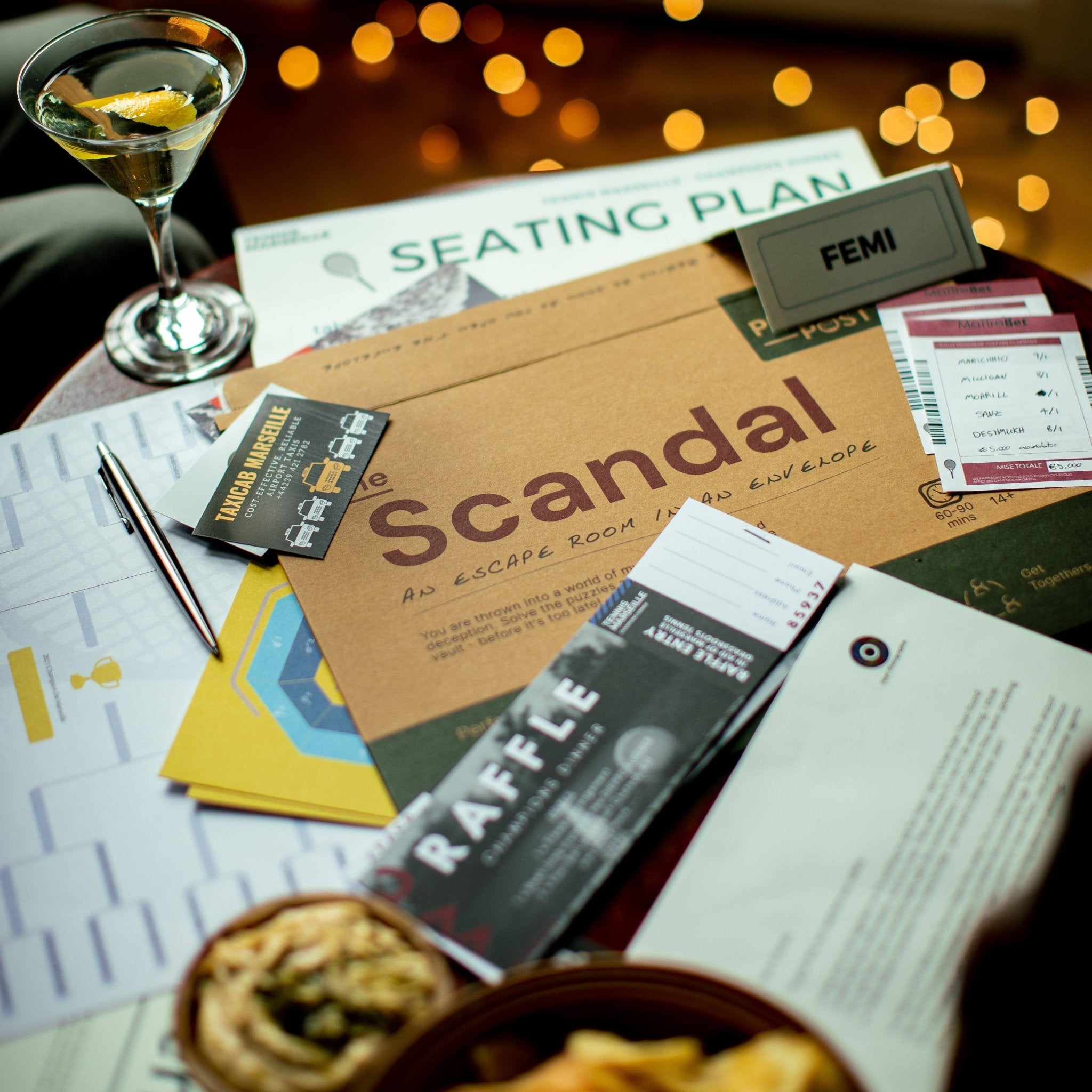 An Escape Room in An Envelope: Dinner Party Board Game Scandal - #shop_name Puzzle Post UKBoard Games