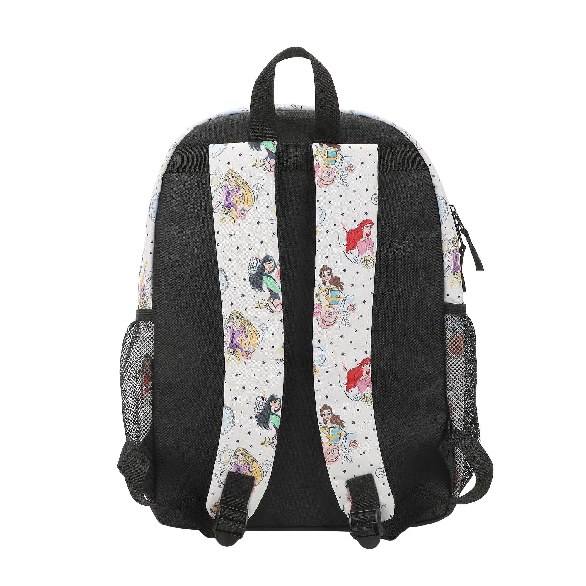 Bioworld Merchandising - Disney Princess Characters All-Over Print 16" White Backpack