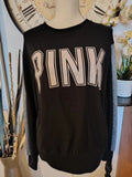 PINK by Victoria's Secret Black Glitter Sweatshirt Size Small