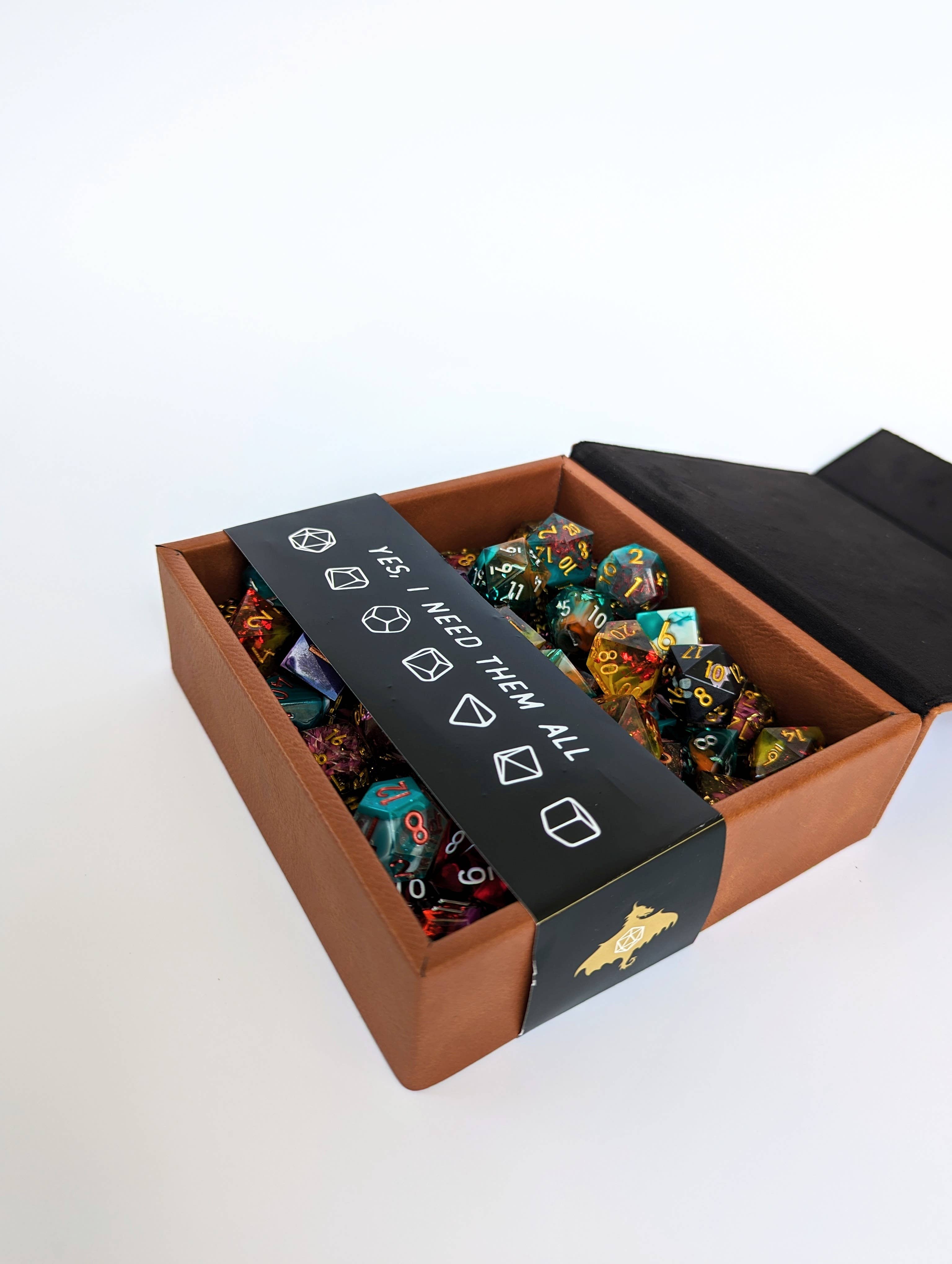 NTSD Gaming and Bookish Goods - Yes, I Need Them All - D&D - Vegan Leather Dice Box