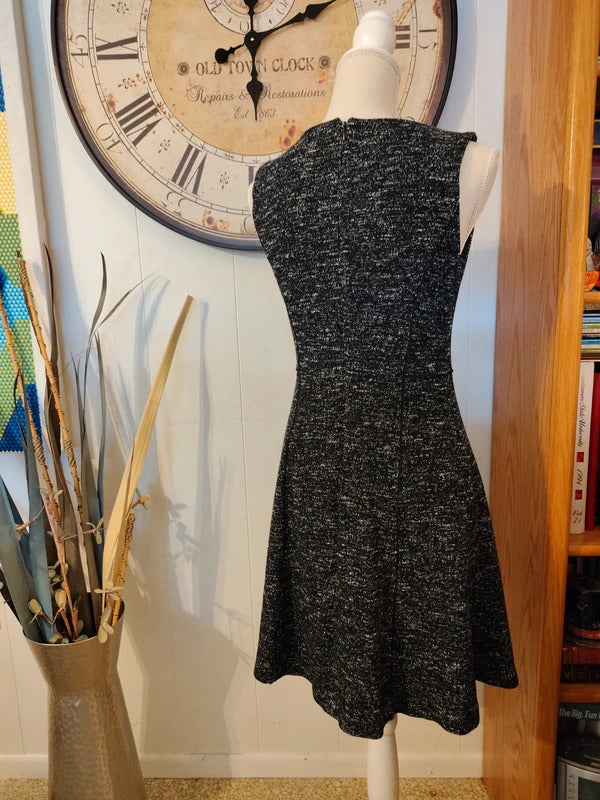 Talbots Petite Black & White Knit Dress Size 8P