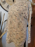 Moon & Madison Speckled Knit Sweater XS Cream Multicolor