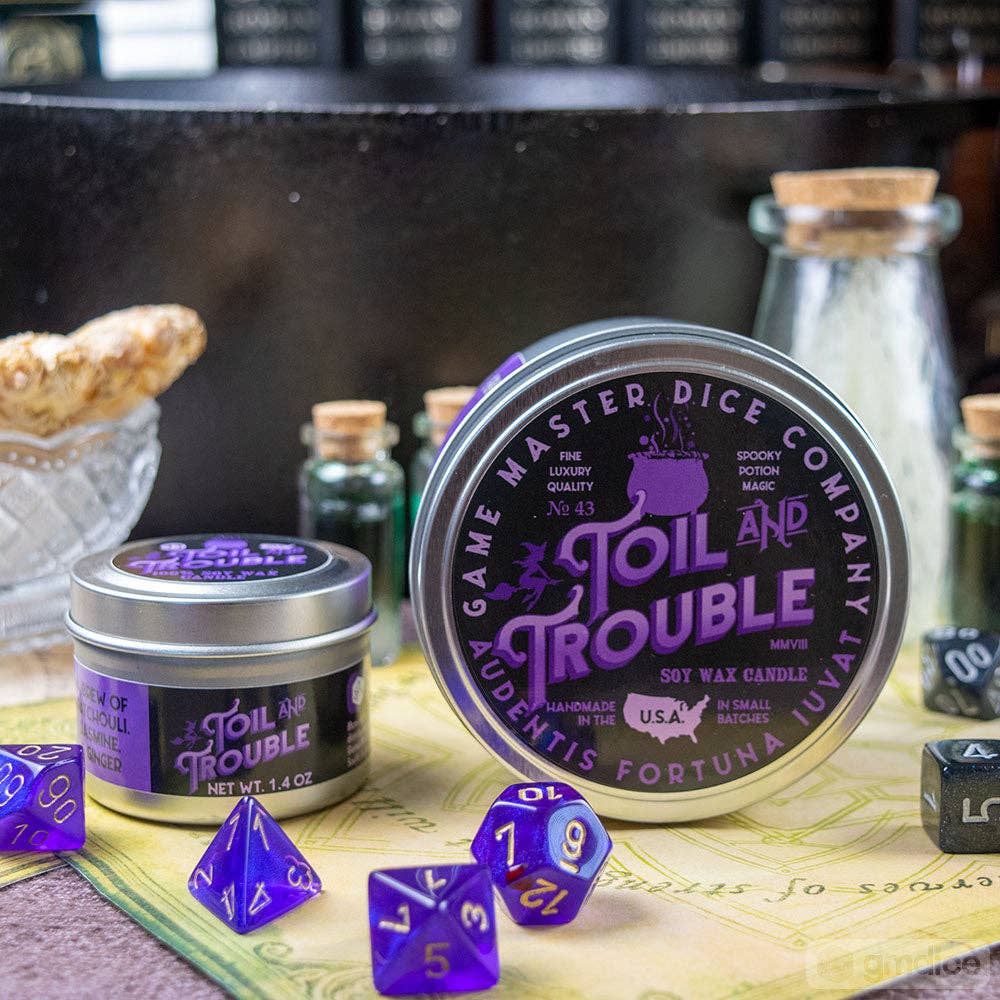 Game Master Dice - Toil and Trouble Candle