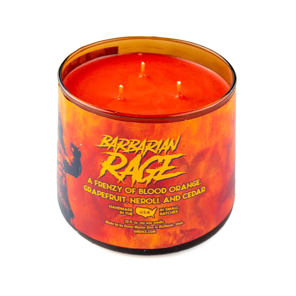 Game Master Dice - Barbarian Rage Gaming Candle