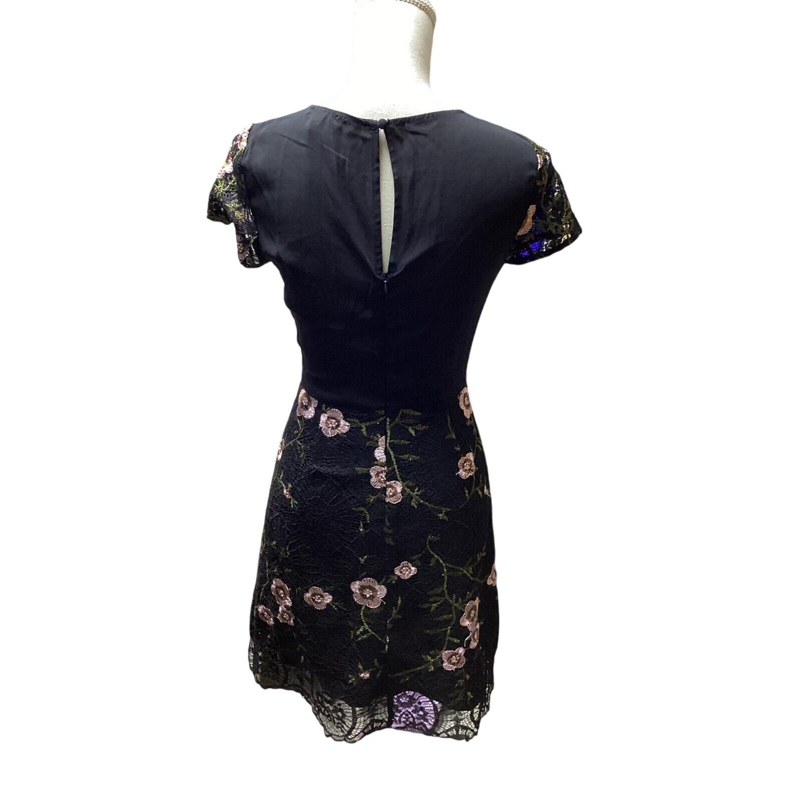 Lucyparis Black Floral Dress Size XS