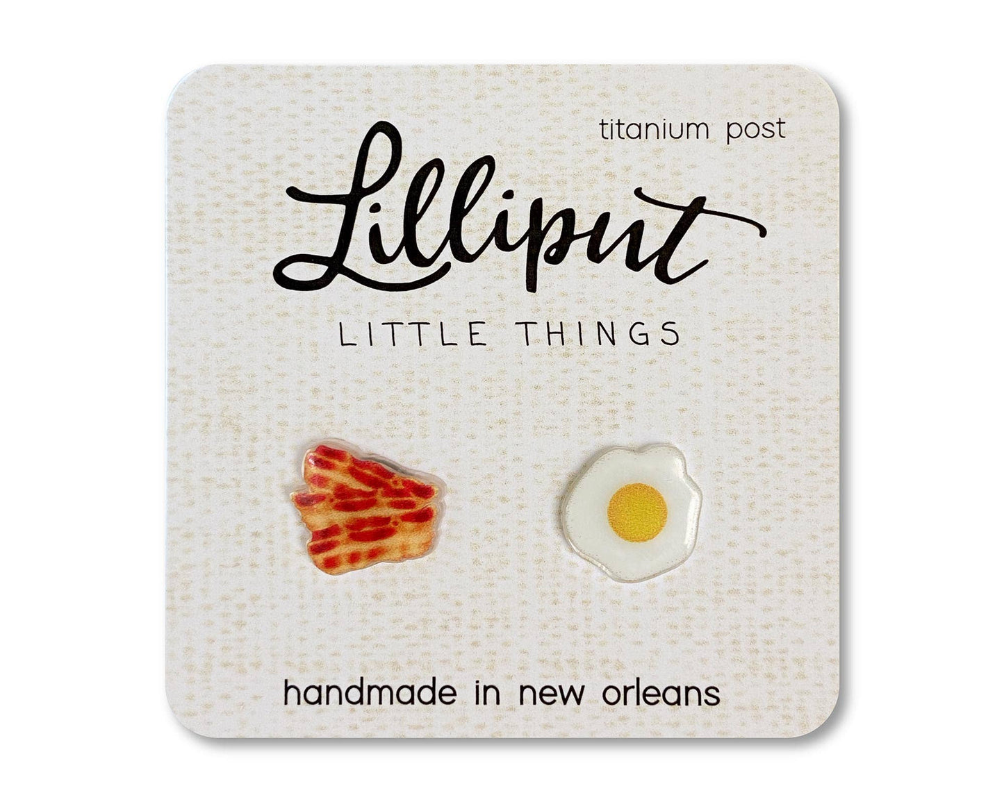 Bacon and Egg Earrings - #shop_name Lilliput Little ThingsGifts