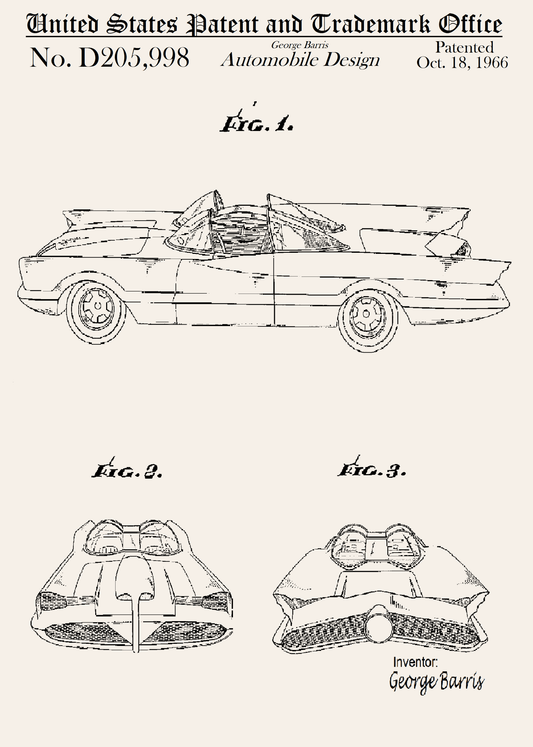 Batmobile Patent Greeting Cards - #shop_name PATENT PRESS GREETING CARDSGreeting Cards