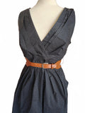 Corey P Black Polka Dot Sleeveless Dress with Belt Sz 14 NWT