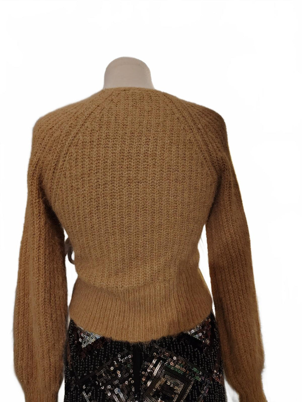 Express Women's XS Tan Mohair Blend Wrap Sweater