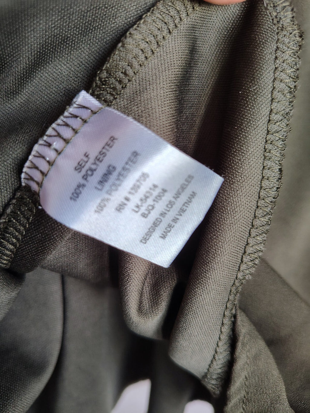 Sleeveless Olive Green V-Neck Dress with Pleated Skirt sz. 7