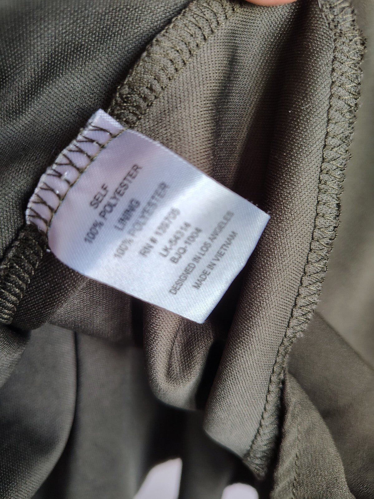 Sleeveless Olive Green V-Neck Dress with Pleated Skirt sz. 7