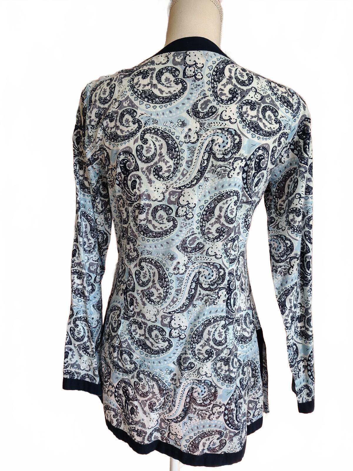 Lucky Brand Women's XS Cotton Paisley Print Tunic Top Y2K