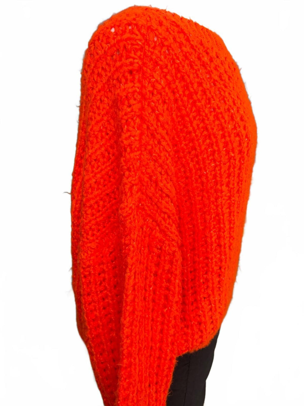Only Our Story Women's Bright Orange Chunky Knit Sweater Med