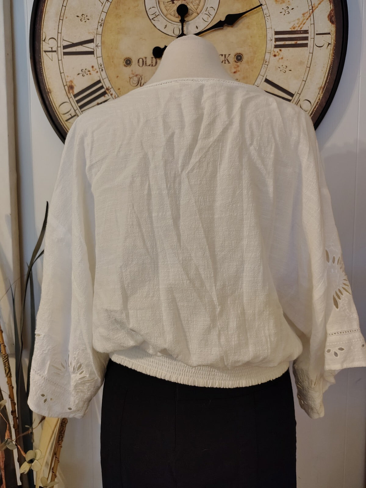 Lovestitch White Embroidered Button-Up Blouse medium