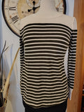 LOFT Women's XS Striped Long Sleeve Cotton Blend Sweater