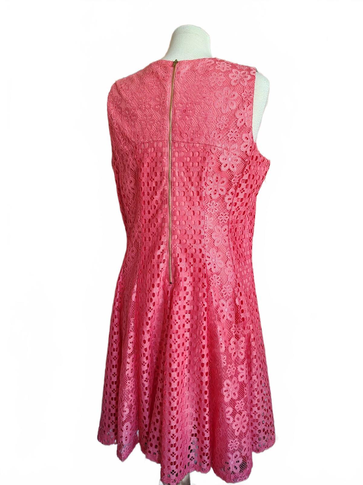 Gabby Skye Women's Coral Lace Fit-and-Flare Dress Size 16