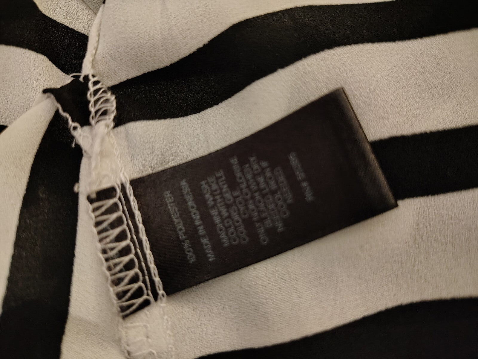 Express Women's Black & White Striped Short Sleeve Blouse XS