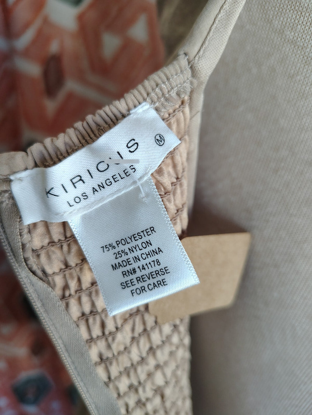 Kirious Los Angeles Beige Sleeveless Mini Dress Medium