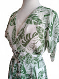 Women's Tropical Leaf Print Button-Front Dress medium