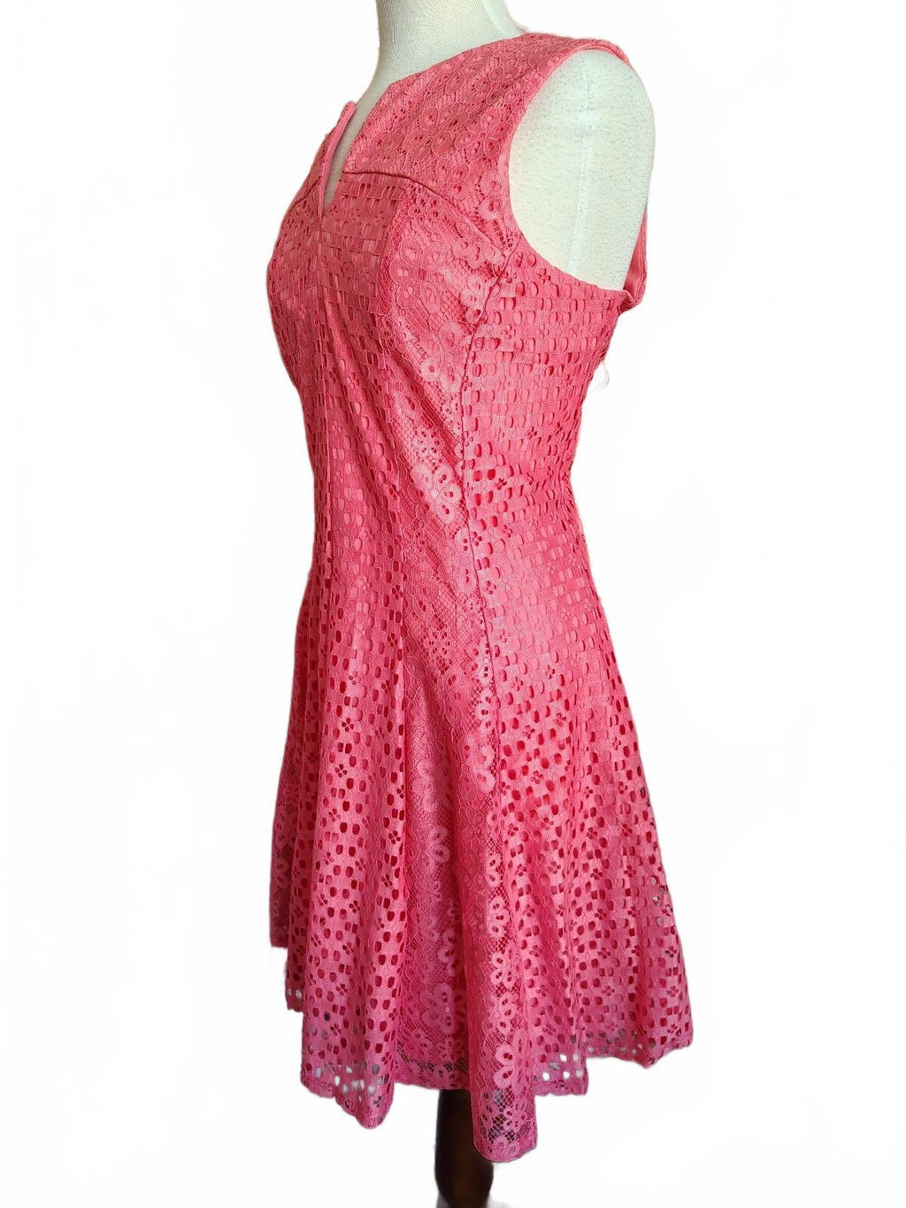 Gabby Skye Women's Coral Lace Fit-and-Flare Dress Size 16