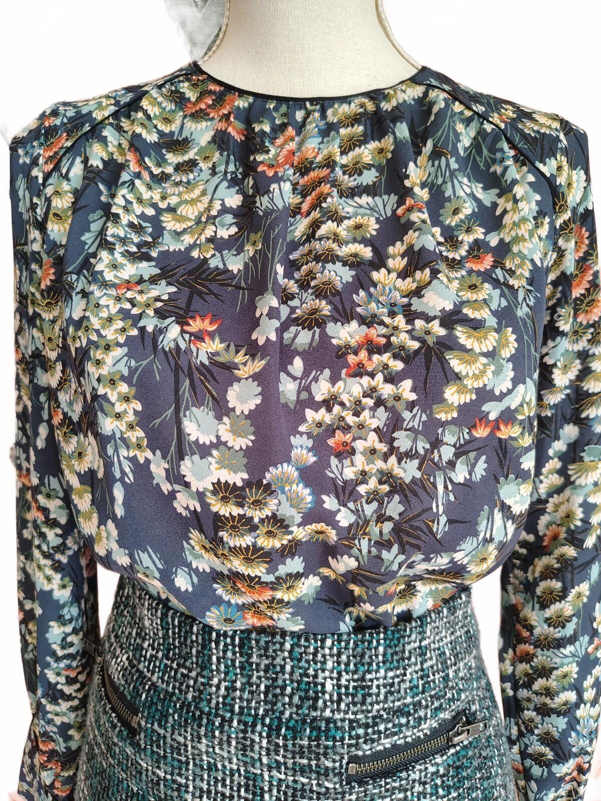 Zara Women's Long Sleeve Floral Print Blouse XS