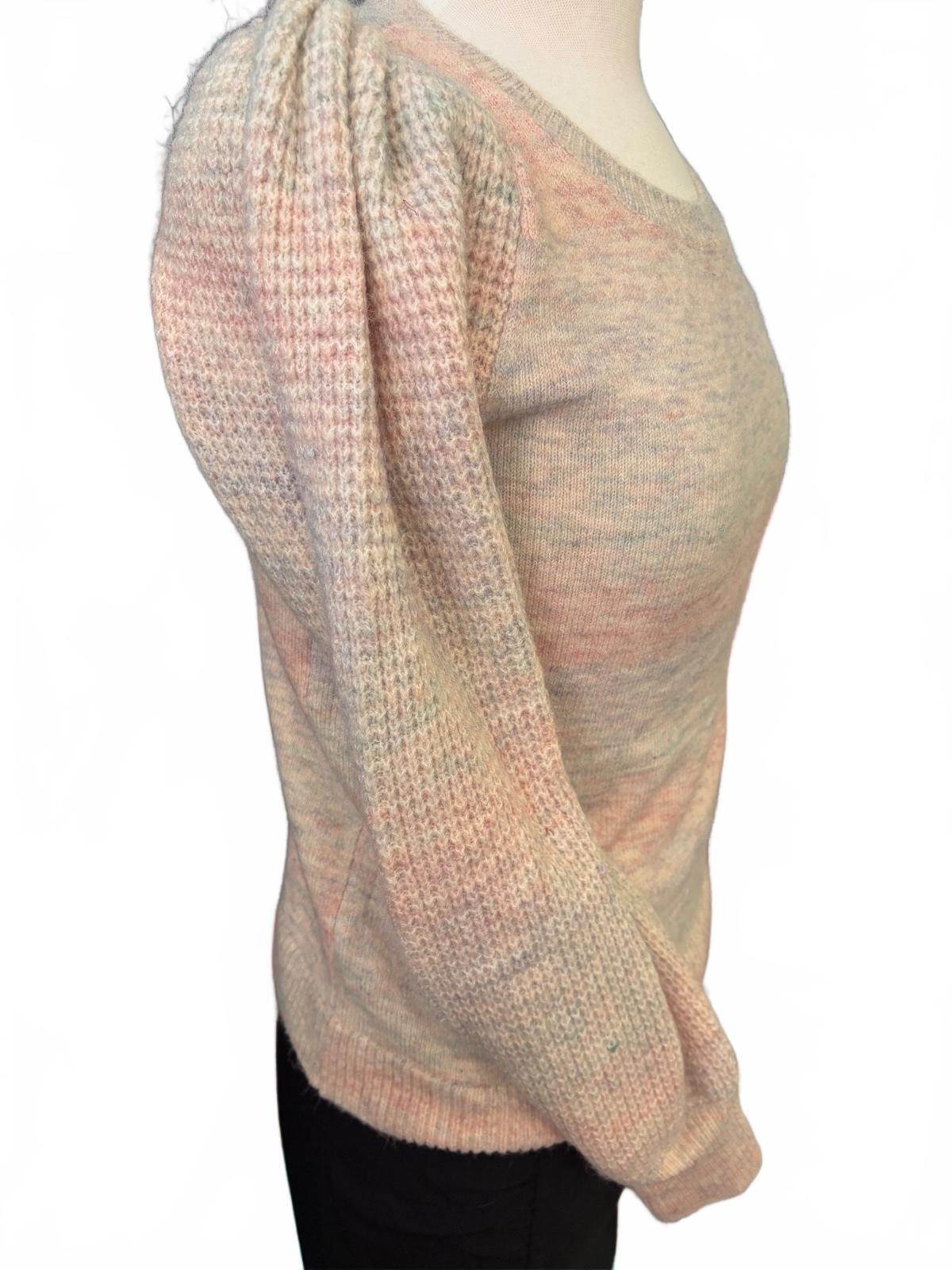 Cece Women's XS Pastel Pink Puff Sleeve Shrug Sweater