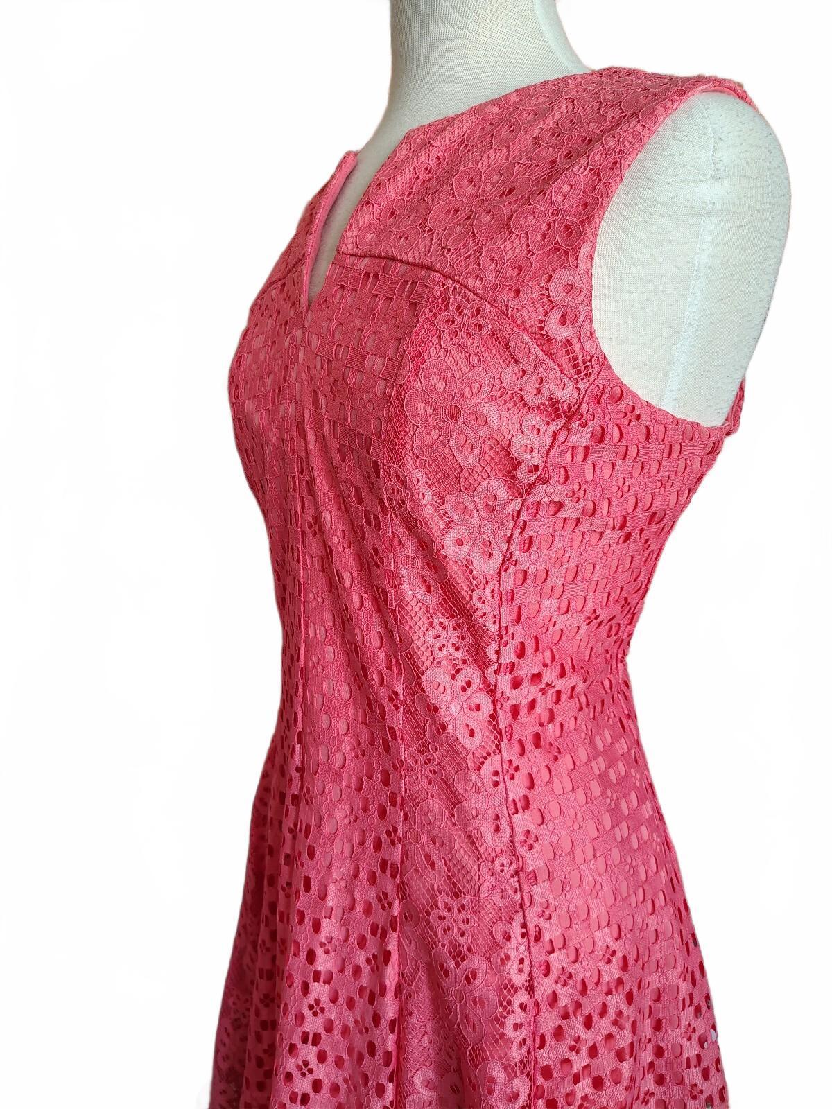 Gabby Skye Women's Coral Lace Fit-and-Flare Dress Size 16