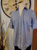 New York & Company Women's Medium Light Blue Button-Up