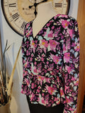Bar III Women's Medium Floral Print V-Neck Blouse