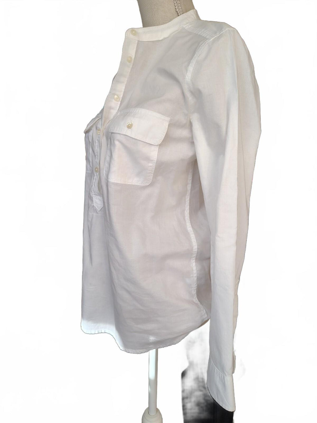 Gap Women's White Long Sleeve Button-Front Shirt Size XS