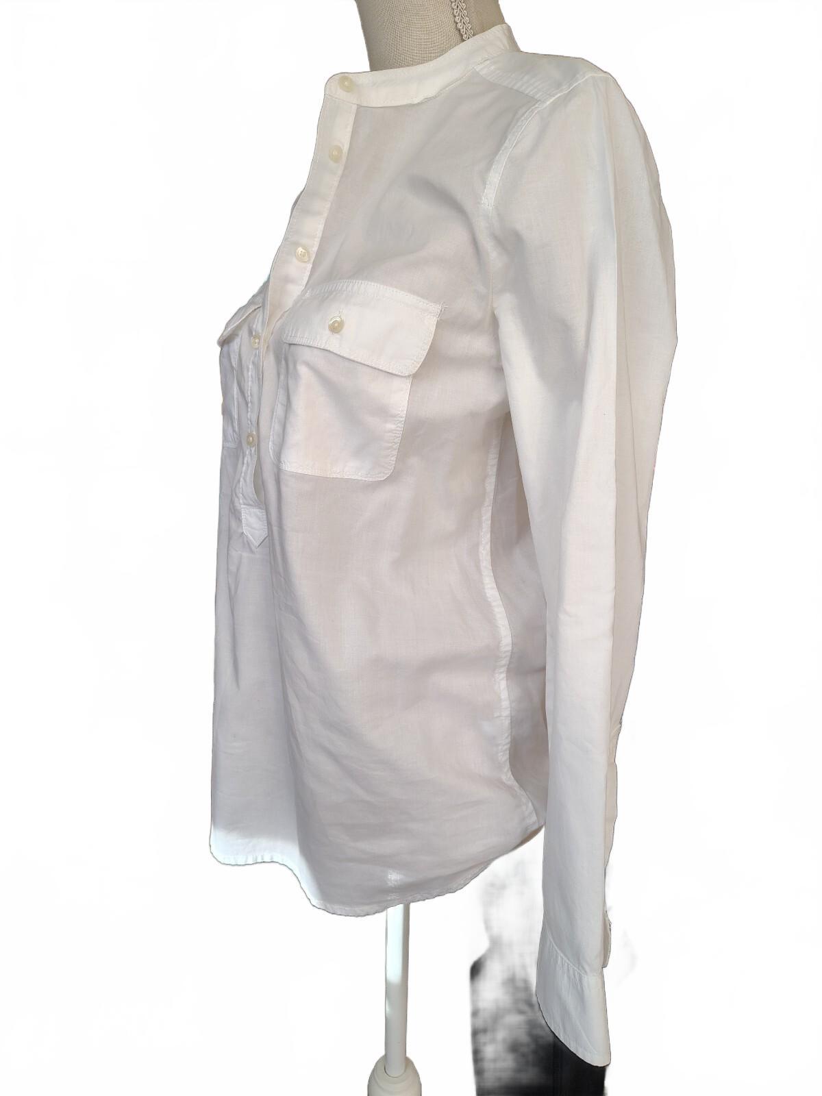 Gap Women's White Long Sleeve Button-Front Shirt Size XS